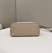 Colestore Fendi Iconic Peekaboo ISeeU Mini Woven Nude Leather 24x10.5x18.5cm - 5