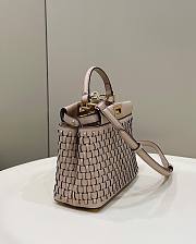 Colestore Fendi Iconic Peekaboo ISeeU Mini Woven Nude Leather 24x10.5x18.5cm - 3