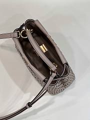 Colestore Fendi Iconic Peekaboo ISeeU Mini Woven Nude Leather 24x10.5x18.5cm - 4