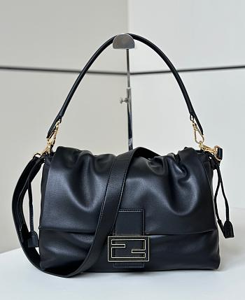 Colestore Fendi Mamma Baguette Leather Black 32x11x21cm