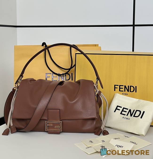 Colestore Fendi Mamma Baguette Leather Brown 32x11x21cm - 1