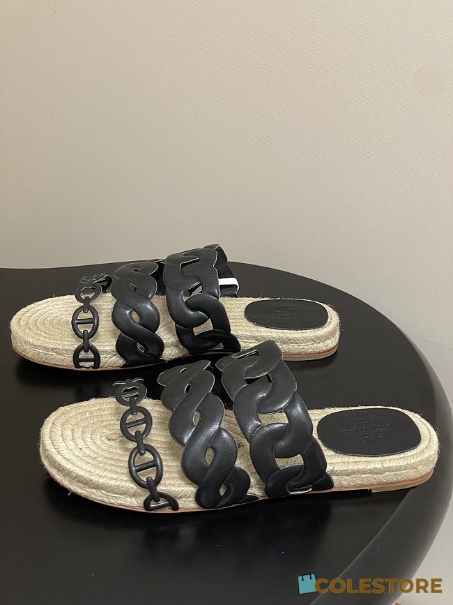Colestore Hermes Gwen Espadrille 'Black' - 1