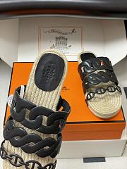 Colestore Hermes Gwen Espadrille 'Black' - 3