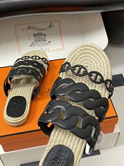 Colestore Hermes Gwen Espadrille 'Black' - 4