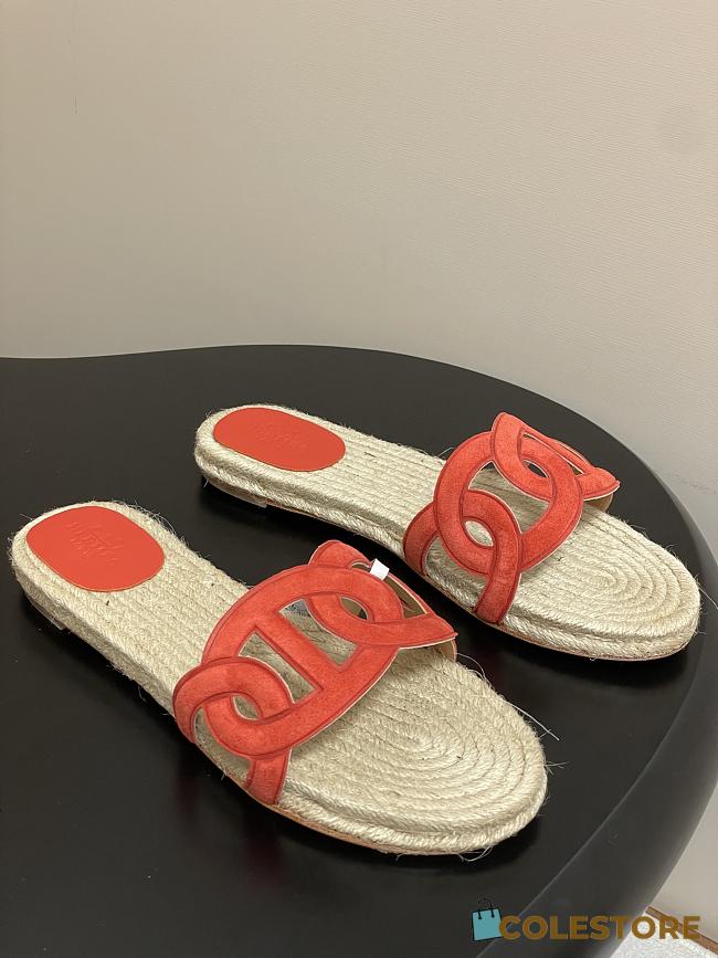 Colestore Hermes Famosa espadrille Rose Vermillon - 1