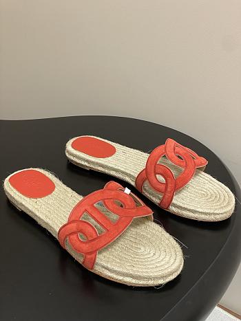 Colestore Hermes Famosa espadrille Rose Vermillon