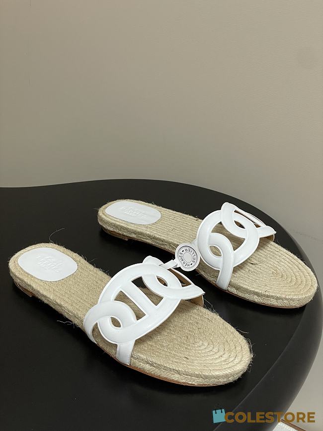 Colestore Hermes Famosa Espadrille Blanc - 1