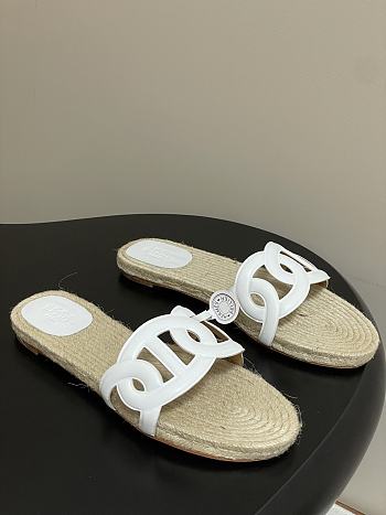 Colestore Hermes Famosa Espadrille Blanc