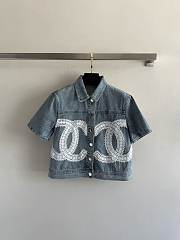 Colestore Chanel Lace CC Denim Shirt Jacket  - 1