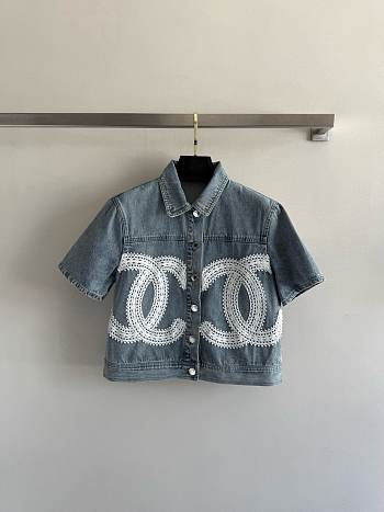 Colestore Chanel Lace CC Denim Shirt Jacket 
