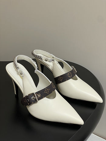 Colestore Louis Vuitton LV Vibe Slingback Pump White