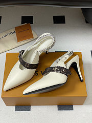 Colestore Louis Vuitton LV Vibe Slingback Pump White - 5