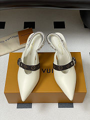Colestore Louis Vuitton LV Vibe Slingback Pump White - 3