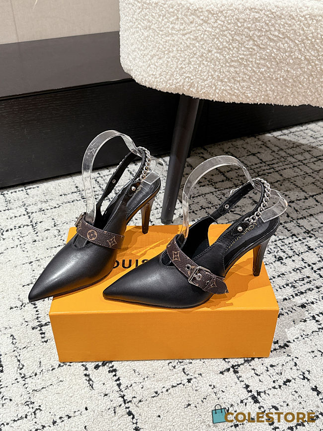 Colestore Louis Vuitton LV Vibe Slingback Pump Black - 1