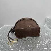 Colestore Alaia Le Click Leather-Trimmed Nubuck Shoulder Bag Brown 20x11x17cm - 6