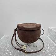 Colestore Alaia Le Click Leather-Trimmed Nubuck Shoulder Bag Brown 20x11x17cm - 5