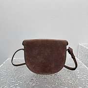 Colestore Alaia Le Click Leather-Trimmed Nubuck Shoulder Bag Brown 20x11x17cm - 4
