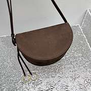 Colestore Alaia Le Click Leather-Trimmed Nubuck Shoulder Bag Brown 20x11x17cm - 2