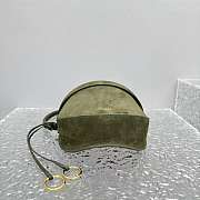 Colestore Alaia Le Click Leather-Trimmed Nubuck Shoulder Bag Green 20x11x17cm - 5