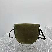 Colestore Alaia Le Click Leather-Trimmed Nubuck Shoulder Bag Green 20x11x17cm - 4