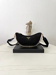Colestore Prada Demi-lune Re-Nylon Shoulder Bag Black 13.5x30x6cm - 1