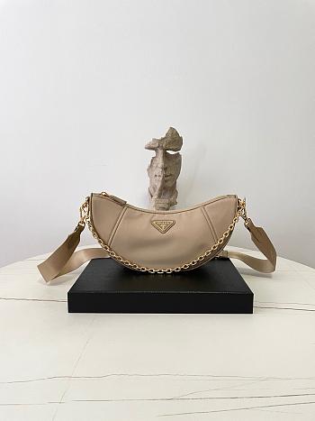 Colestore Prada Demi-lune Re-Nylon Shoulder Bag Camel Brown 13.5x30x6cm