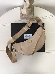 Colestore Prada Demi-lune Re-Nylon Shoulder Bag Camel Brown 13.5x30x6cm - 3