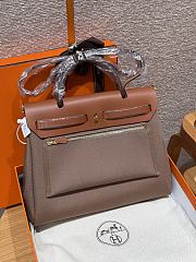 Colestore Hermes Herbag Zip 31 bag Turned Inside Out Camel Brown 31x25x10cm - 2