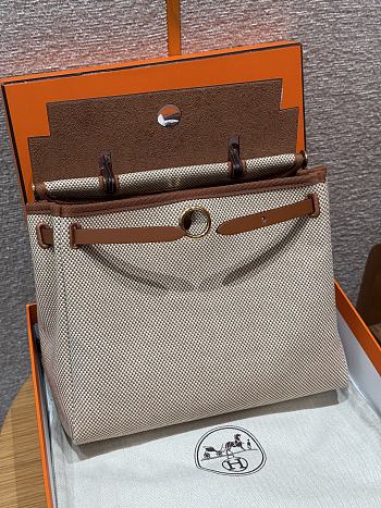 Colestore Hermes Herbag Zip 31 bag Turned Inside Out Écru/Beige/Fauve 31x25x10cm