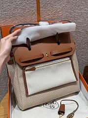 Colestore Hermes Herbag Zip 31 bag Turned Inside Out Écru/Beige/Fauve 31x25x10cm - 3