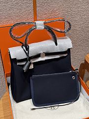 Colestore Hermes Herbag Zip 31 bag Turned Inside Out Blue Navy/Noir 31x25x10cm - 1
