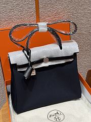Colestore Hermes Herbag Zip 31 bag Turned Inside Out Blue Navy/Noir 31x25x10cm - 6
