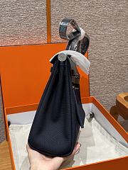 Colestore Hermes Herbag Zip 31 bag Turned Inside Out Blue Navy/Noir 31x25x10cm - 2