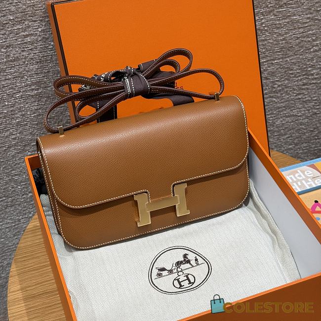 Colestore Hermes Constance Elan Epsom Caramel Gold 24x14x8cm - 1