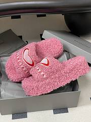 Colestore Balenciaga Women's Furry Platform Sandal in Pink - 5