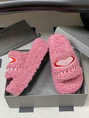 Colestore Balenciaga Women's Furry Platform Sandal in Pink - 2