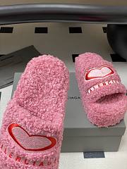 Colestore Balenciaga Women's Furry Platform Sandal in Pink - 3