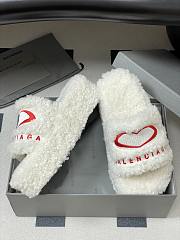 Colestore Balenciaga Women's Furry Platform Sandal in White - 5