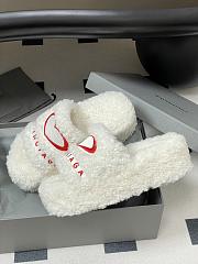 Colestore Balenciaga Women's Furry Platform Sandal in White - 4