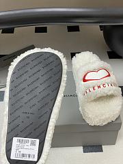 Colestore Balenciaga Women's Furry Platform Sandal in White - 3