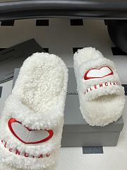 Colestore Balenciaga Women's Furry Platform Sandal in White - 2