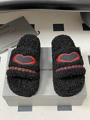 Colestore Balenciaga Women's Furry Platform Sandal in Black - 3