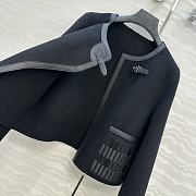Colestore Hermes Embroidered Jacket with Leather Bleu Noir - 6