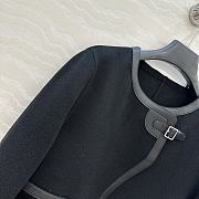 Colestore Hermes Embroidered Jacket with Leather Bleu Noir - 5