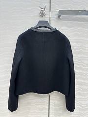Colestore Hermes Embroidered Jacket with Leather Bleu Noir - 3