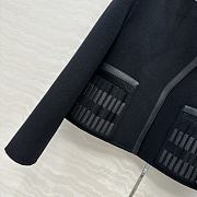 Colestore Hermes Embroidered Jacket with Leather Bleu Noir - 2