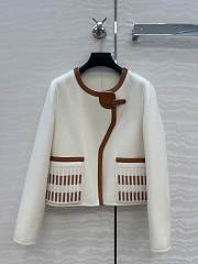 Colestore Hermes Embroidered Jacket with Leather Neutral - 1