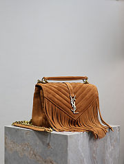 Colestore YSL Saint Laurent College Fringe Suede Shoulder Bag 24x17x6cm - 6