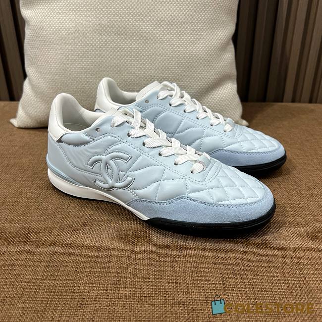 Colestore Chanel Trainers Shiny Calfskin, Calfskin & Suede Calfskin Light Blue & White - 1