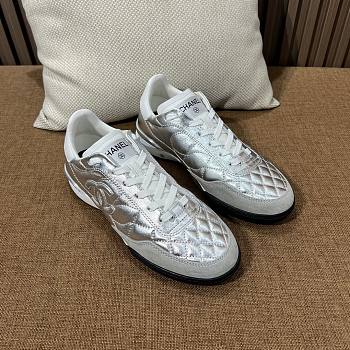 Colestore Chanel Trainers Shiny Calfskin, Calfskin & Suede Calfskin Silver & White